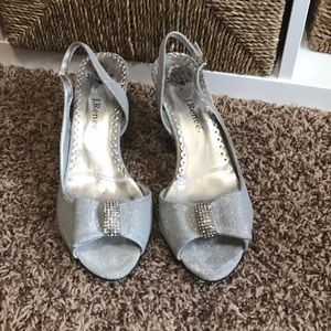 J. Renee Sparkling Silver Heels